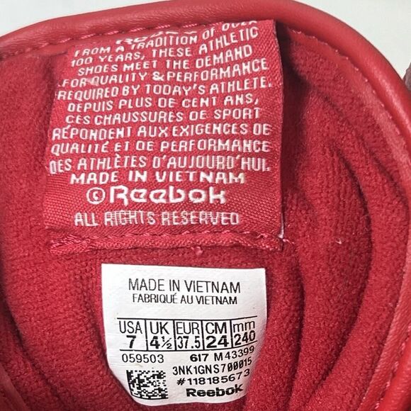 Vintage Reebok Freestyle High Tops 1980s Retro Red Womens Size 7 Lace Up Sneaker - Picture 10 of 11